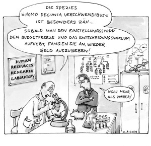 Business Illustration, Cartoon, Christian Ridder, Handbuch Prozessberatung, Kosten sparen