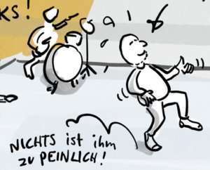 Projektbeispiel Illustration Wimmelbild Fussballstadion