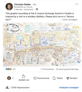 Linked-in Post eines Graphic Recording.